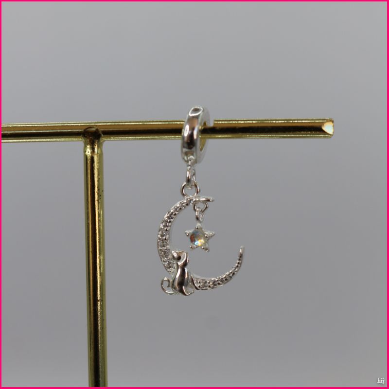 Charm Gato en la Luna con Estrella Brillante 🌙✨