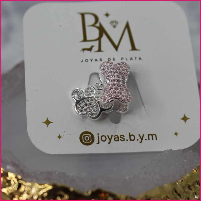 Charm Huella de Perro con Circones Rosados 🐾💖