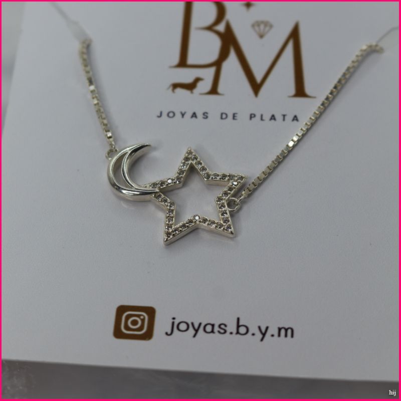 Pulsera Estrella y Luna en Plata Ley 925 🌙⭐