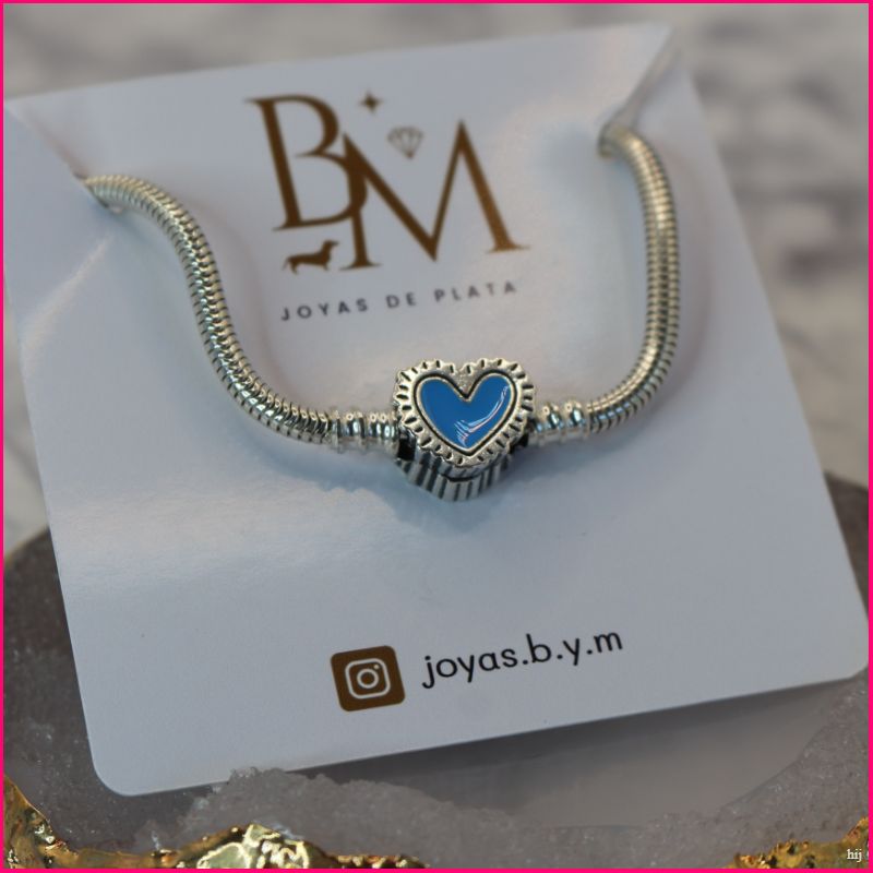 Pulsera Estilo Pandora con Corazón 💙✨