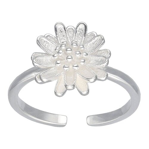 Anillo Flor Blanca - Delicadeza y Pureza en Plata