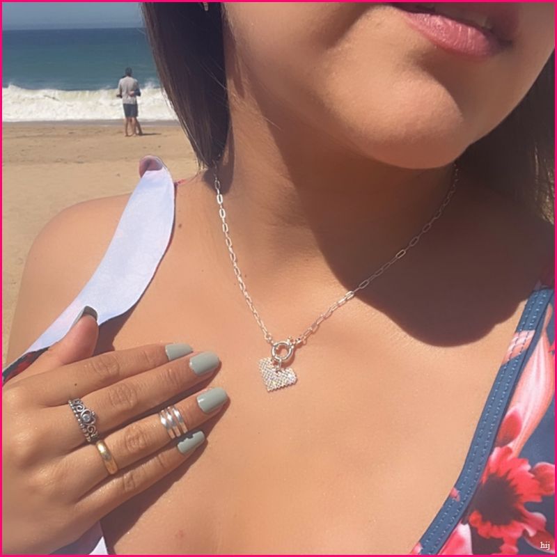 Cadena de Corazón con Micro-Zircones