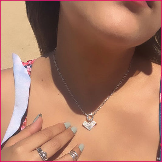 Cadena de Corazón con Micro-Zircones