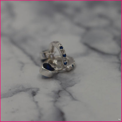 Argollas Corazón Azul - Elegancia y Serenidad en Plata