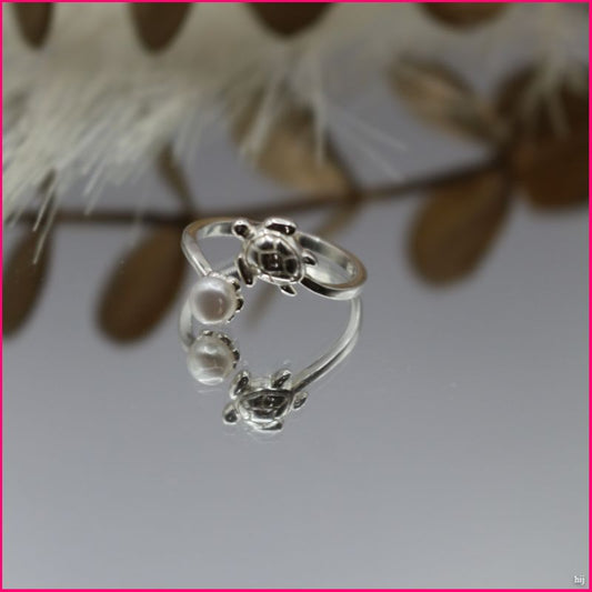 Anillo Perla Tortuga (ajustable)