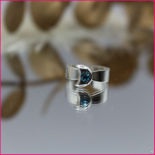 Anillo Midi Luna Azul - Elegancia en cada fase 🌙💙