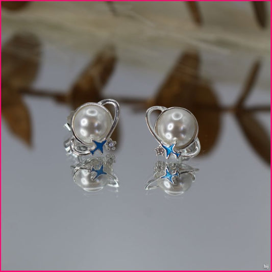 Aros Viajeros – Perla y Avión de Plata Ley 925 ✈️✨