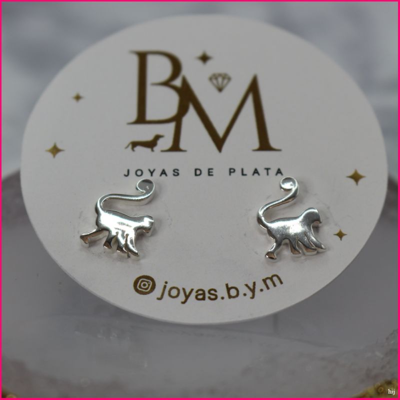 Aros de Monito en Plata Ley 925 🐒