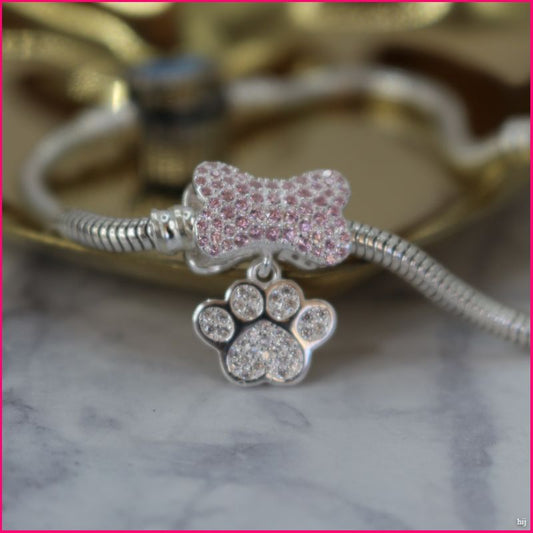 Charm Huella de Perro con Circones Rosados 🐾💖