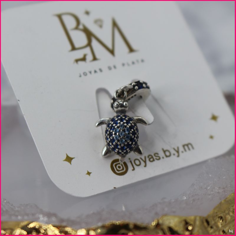 Charm Tortuga con Circones Azules 🐢✨
