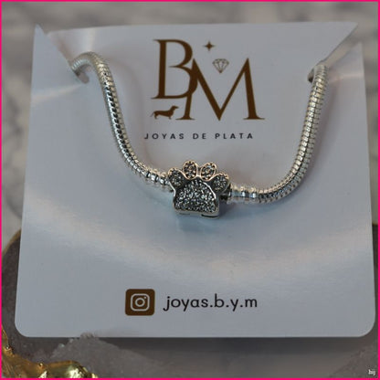 Pulsera Estilo Pandora con Pata de Perro 🐾✨