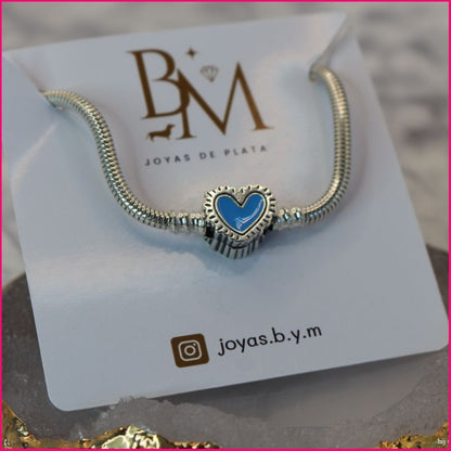 Pulsera Estilo Pandora con Corazón 💙✨