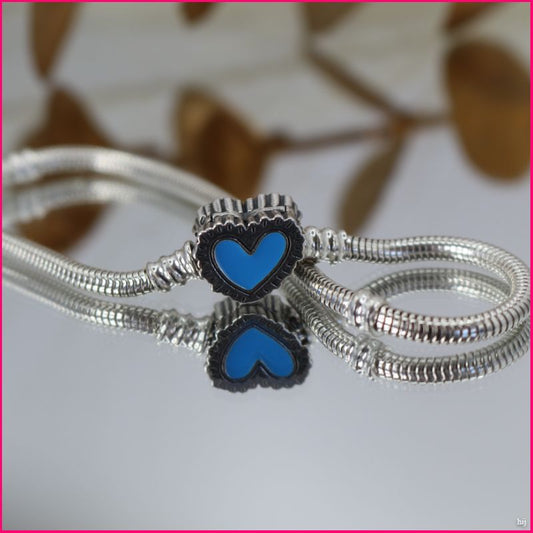 Pulsera Estilo Pandora con Corazón 💙✨