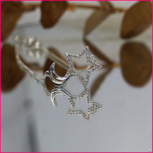 Pulsera Estrella y Luna en Plata Ley 925 🌙⭐