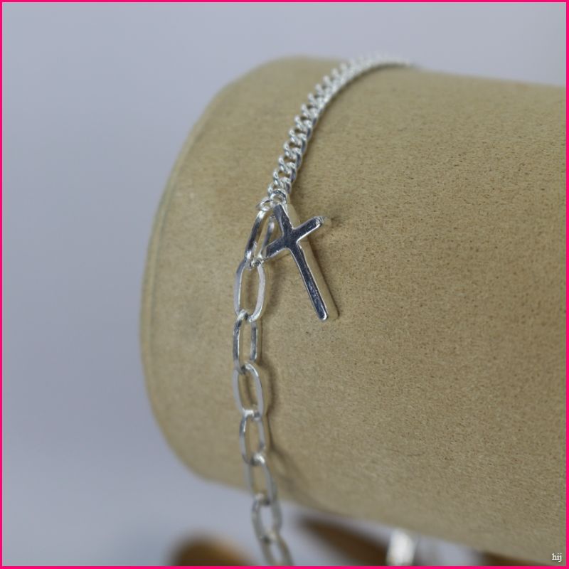Pulsera con Cruz en Plata Ley 925 ✨