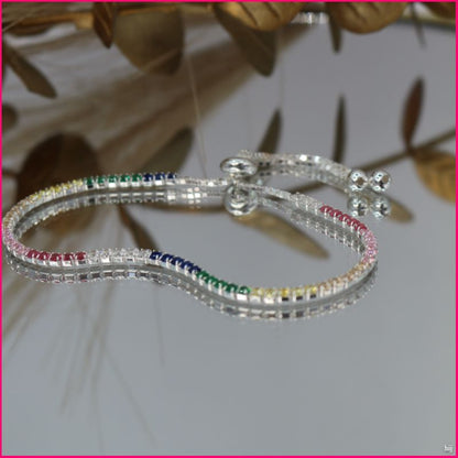 Pulsera "Arcoíris de Zircones" Ajustable