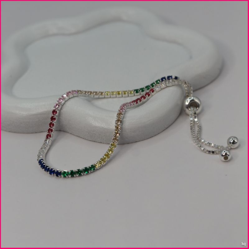 Pulsera "Arcoíris de Zircones" Ajustable