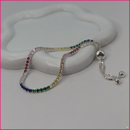 Pulsera "Arcoíris de Zircones" Ajustable