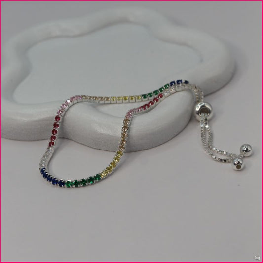 Pulsera "Arcoíris de Zircones" Ajustable