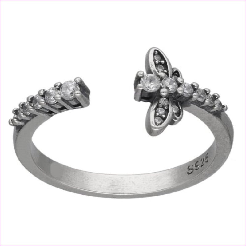 Anillo Libélula Brillante - Elegancia y Transformación en Plata