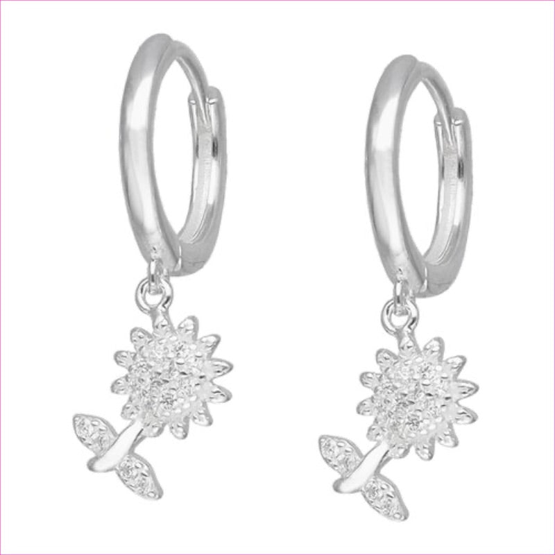 Argollas Girasol Brillante - La Luz del Sol en Plata